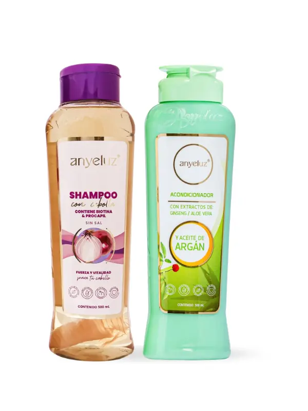 KIT DUO SHAMPOO CON CEBOLLA Y ACONDICIONADOR ANYELUZ